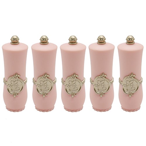 Buorsa 10 Pack Plastic Pink Empty DIY Lip Balm Tube Lipstick Chapstick Container Cosmetic Holder