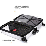 Travel Joy Expandable Luggage Carry on Suitcase TSA Lightweight Hardside Luggage Spinner Wheels Luggage 20 inches (Silver)