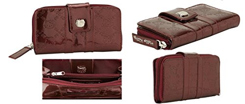 Hello Kitty Patent Burgundy Embossed Wallet