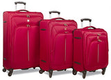 Dejuno Summit Lightweight 3-Piece Spinner Luggage Set, Red