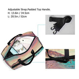 Travel Tote Luggage Weekender Duffle Bag, Colorful Sunset Beach Clouds Large Canvas shoulder bag