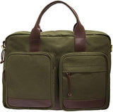Mancini Single Compartment 15.6" Laptop Briefcase in Olive - Brown Trim