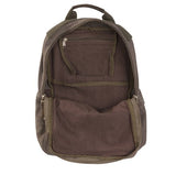 Stylish Washed Canvas Backpack W/Leather Trim, 0830 Black