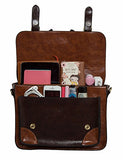 ECOSUSI Vintage Crossbody Messenger Bag Satchel Purse Handbag Briefcase for Women & Girl, Coffee
