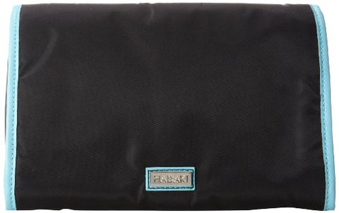 Hadaki Nylon Toiletry Pod Roll-up, Black/Aqua
