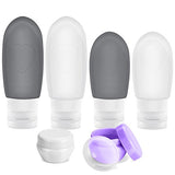 Oursunshine Travel Bottles,Leakproof Silicone Refillable Travel Containers,Squeezable Travel Tube