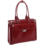 McKlein, W Series, Winnetka, Top Grain Cowhide Leather, 15" Leather Ladies' Laptop Briefcase, Red (94836)