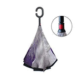 Reverse Umbrella Purple Star Unicorn Windproof Anti-UV for Car Outdoor Use