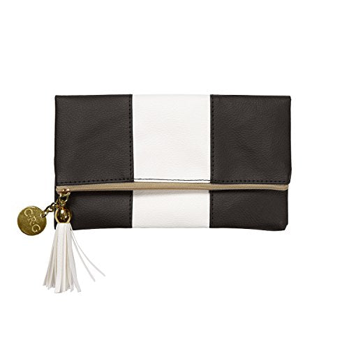 C.R. Gibson Leatherette Fold-Over Accessory Case, Black & White