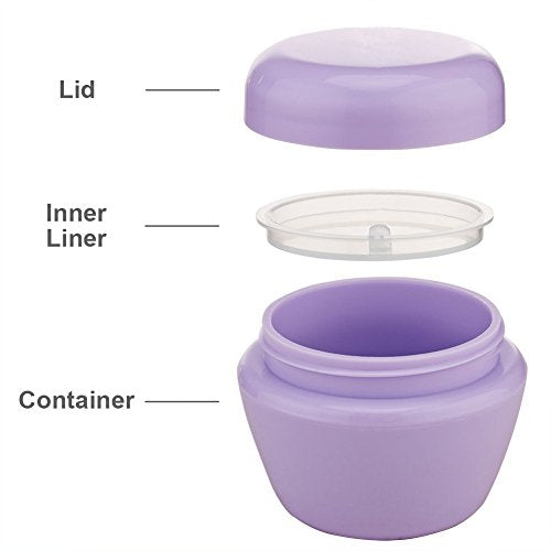 LONGWAY 1 Oz (30ML) Mini Plastic Jars with Lids and Inner Liners