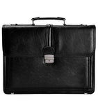 Zlyc Men Vintage Retro Pu Leather Messenger Shoulder Bag Satchel Business Briefcase Black