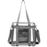 Heavy-duty Clear Bag Stadium Approved, NFL Clear Stadium Tote Crossbody Bag 12X12X6 with Side Pockets Shoulder Strap