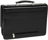 McKlein, V Series, Lexington, Top Grain Cowhide Leather, 15" Leather Flapover Double Compartment Briefcase, Black (83545)