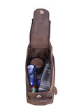 KOMALC Genuine Buffalo Leather Unisex Toiletry Bag Travel Dopp Kit