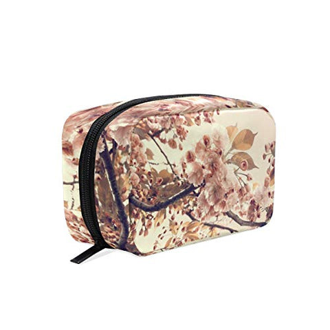 Toiletry Bag Vintage Flowers Womens Beauty Makeup Case Brush Cosmetic Organizer