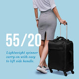 Lipault - Original Plume Spinner 55/20 Luggage - Carry-On Rolling Bag for Women - Black