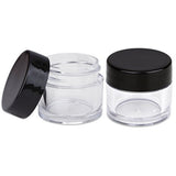 Beauticom High-Graded Quality 7 Grams/7 ML (Quantity: 12 Packs) Thick Wall Crystal Clear Plastic LEAK-PROOF Jars Container with Black Lids for Cosmetic, Lip Balm, Lip Gloss, Creams, Lotions, Liquids