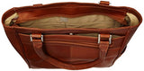 Piel Leather Vertical Laptop Tote, Saddle, One Size