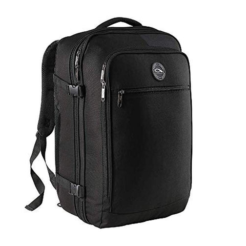 CX Luggage Expandable Travel Backpack - 22x14x9 Expanding to 22x14x10 - Laptop Sleeve Within - Lightweight Travel Backpack For International Travel (Black)