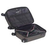 Mia Toro M1028-03Pc-Slv Italy Diamante Spazzolato Hardside Spinner Luggage 3 Piece Set, Silver