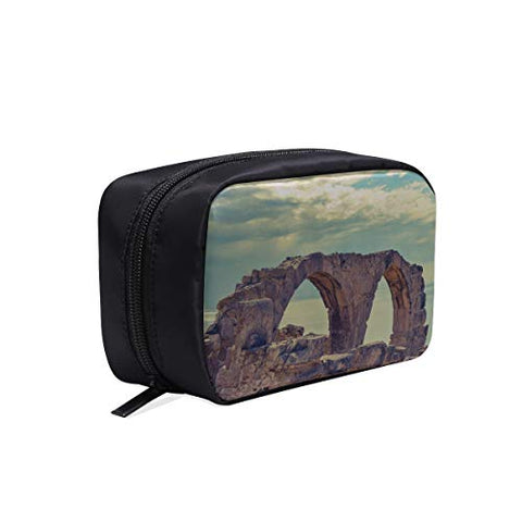 Your Home Makeup Case Bag Cyprus Curio Ruins Antiquity Appropriate Capacity Portable Beauty Girl And Women Cosmetic Bags Storage Bags For Travel