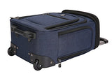 Travelers Club Top Expandable +50% Capacity Luggage with USB Port, Navy Blue, 17" Underseat Carry-On