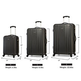 Travelcross Milano Luggage 3 Piece Lightweight Spinner Set (Black)