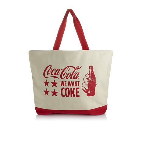 Coca-Cola Oversized Tote Bag With Matching Wristlet ~We Want Coke