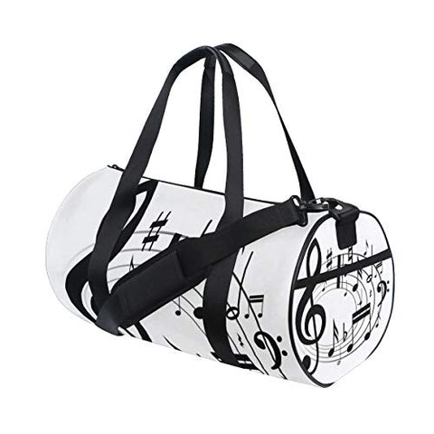 OuLian Gym Bag Music Notes Clipart Women Canvas Duffel Bag Cute Sports Bag for Girls