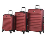 Ciao Luggage Voyager 3 Piece Hardside Spinner Suitcase Set Collection (Voyager Burgundy)