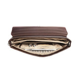 Boconi Tyler Tumbled Brokers Bag in Coffee w/Khaki