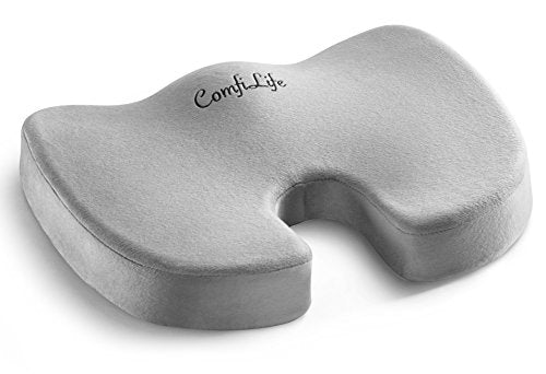 ComfiLife Premium Comfort Seat Cushion - Non-Slip Orthopedic 100% Memory Foam Coccyx Cushion for Tailbone Pain - Cushion for Office Chair Car Seat - Back Pain & Sciatica Relief