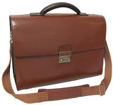 AmeriLeather Two-Tone Efficiency Laptop Briefcase (Brown)