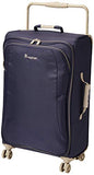 it luggage World's Lightest New York Softside 8 Wheel Spinner, Evening Blue With Cobblestone Trim, Checked-Medium 28-Inch