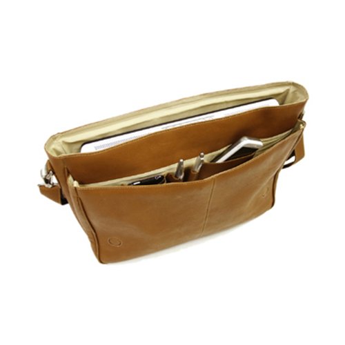 Piel Leather Professional Laptop Messenger, Saddle, One Size