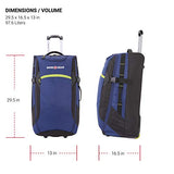 SwissGear Extra Large Lightweight Rolling Duffel, Blue/Green