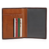 Venice Distressed Leather Travel Passport Wallet Holder Case - Brown