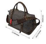 Weekender Duffel Bag Travel Tote - Canvas Genuine Leather Overnight Bag