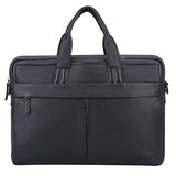 Banuce Black Cowhide Leather Briefcase for Men Soft 13 inch Laptop Business Tote Shoulder Messenger