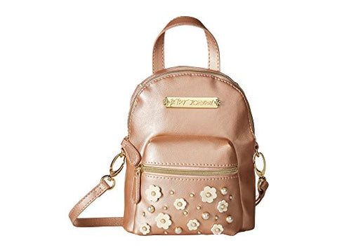 Betsey Johnson Women'S Pearl Flowers Backpack Rose Gold One Size