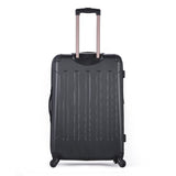 Rockland Luggage 3 Piece Abs Upright Luggage Set, Black, Medium