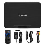 APEMAN 7.5'' Portable DVD Player for Kids and Car Swivel Screen Support SD Card USB CD DVD with AV Input/Output and Earphone Port 4 Hours Built in Rechargeable Battery