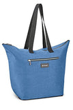 Biaggi Zipsak Micro-Fold Shopper - 16-inch Tote - As Seen on Shark Tank - Winter Blue