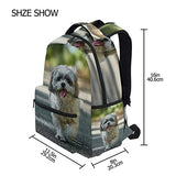 Backpack Travel White Black Shih Tzu School Bookbags Shoulder Laptop Daypack College Bag for Womens