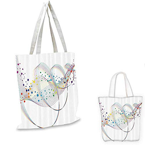 Psychedelic Decor canvas messenger bag Abstract Digital Lines in Spiral Lines Music Vibrations