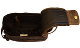 Genuine Buffalo Leather Unisex Toiletry Bag Travel Dopp Kit Grooming and Shaving Kit ~ for Men
