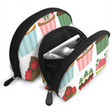Pouch Zipper Toiletry Organizer Travel Makeup Clutch Bag Christmas Cupcakes Art Set Portable Bags