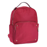 Damara Womens Rivet Adorn Schoolbag Waterproof Fabric Travel Backpack,Wine Red
