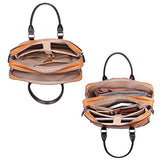 Banuce Vintage Genuine Oil-waxed Leather Briefcase for Men Business Attache Case Tote 14 inch