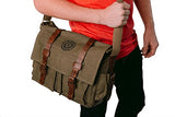 BroBag Mens Padded Canvas Messener Bag for Tablets and Laptops up to 14 inch